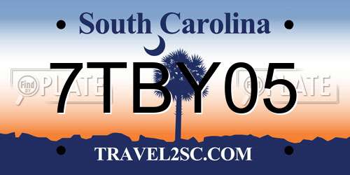 7TBY05 South Carolina License Plate