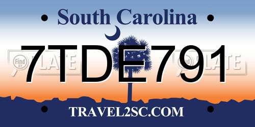 7TDE791 South Carolina License Plate