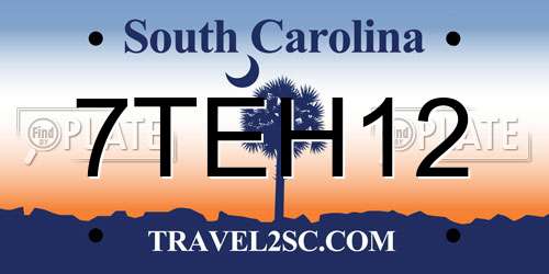 7TEH12 South Carolina License Plate