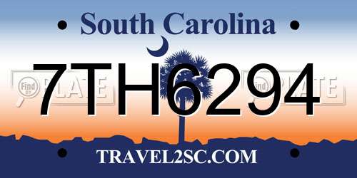 7TH6294 South Carolina License Plate