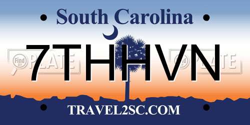7THHVN South Carolina License Plate