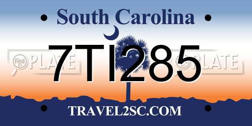 7TI285 South Carolina License Plate