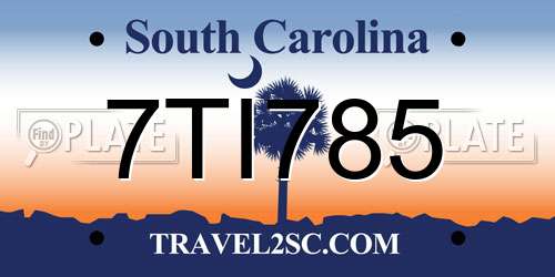 7TI785 South Carolina License Plate