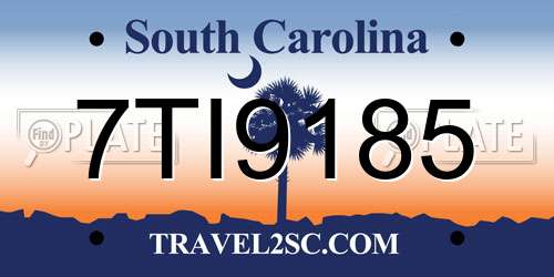 7TI9185 South Carolina License Plate