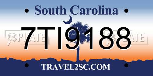 7TI9188 South Carolina License Plate