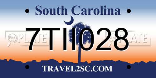 7TII028 South Carolina License Plate