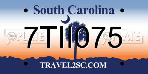 7TII075 South Carolina License Plate