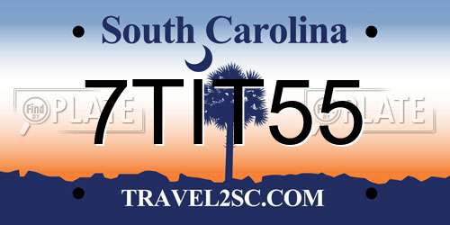 7TIT55 South Carolina License Plate