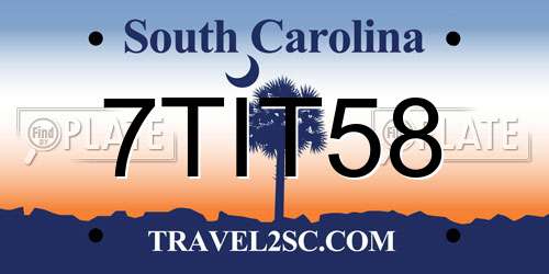 7TIT58 South Carolina License Plate