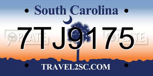 7TJ9175 South Carolina License Plate