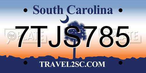 7TJS785 South Carolina License Plate