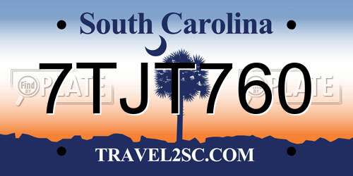 7TJT760 South Carolina License Plate
