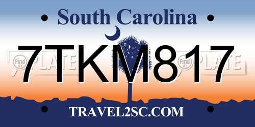 7TKM817 South Carolina License Plate