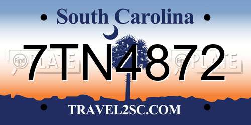 7TN4872 South Carolina License Plate
