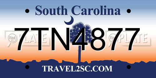 7TN4877 South Carolina License Plate