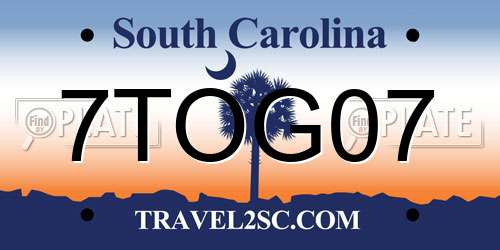 7TOG07 South Carolina License Plate