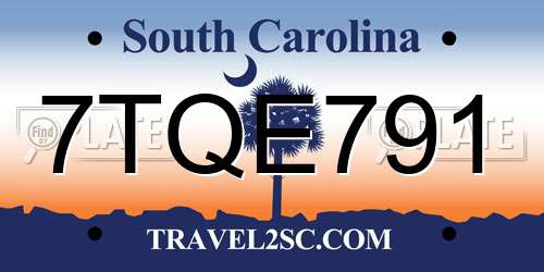 7TQE791 South Carolina License Plate