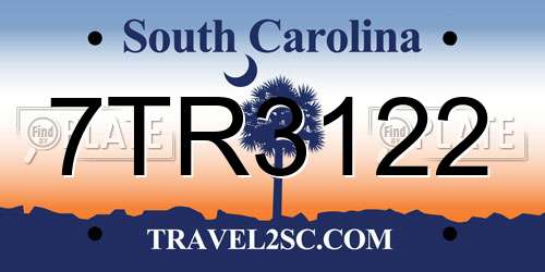 7TR3122 South Carolina License Plate