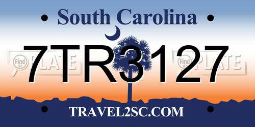 7TR3127 South Carolina License Plate
