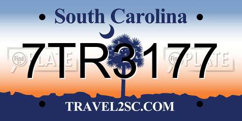 7TR3177 South Carolina License Plate