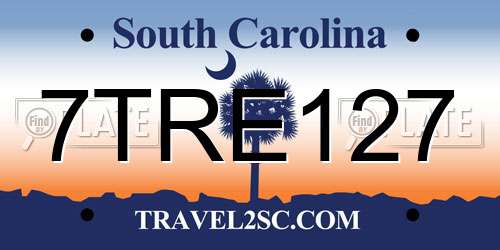7TRE127 South Carolina License Plate