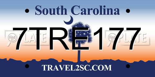 7TRE177 South Carolina License Plate