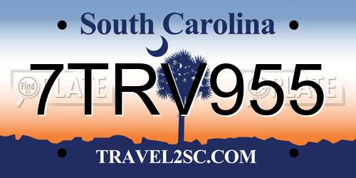 7TRV955 South Carolina License Plate