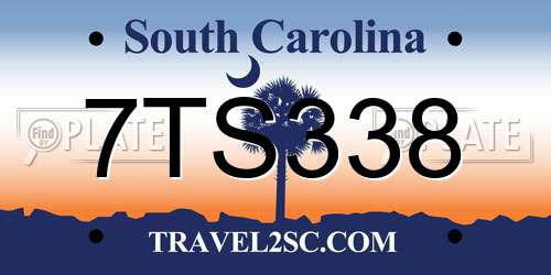 7TS338 South Carolina License Plate