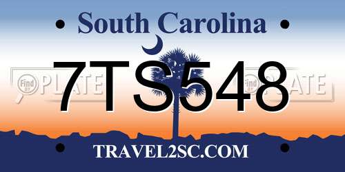 7TS548 South Carolina License Plate