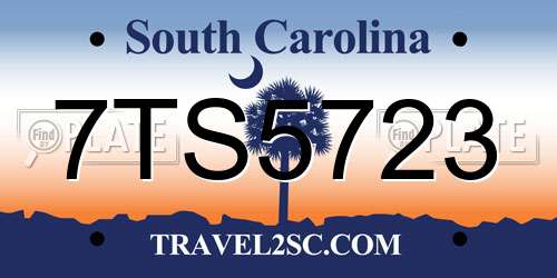 7TS5723 South Carolina License Plate