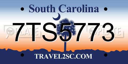 7TS5773 South Carolina License Plate