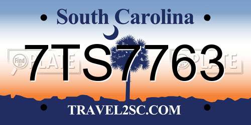 7TS7763 South Carolina License Plate