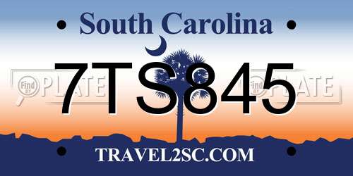 7TS845 South Carolina License Plate