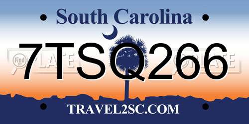 7TSQ266 South Carolina License Plate