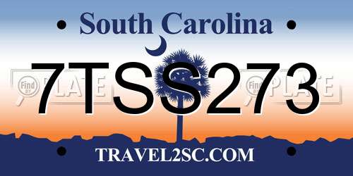 7TSS273 South Carolina License Plate