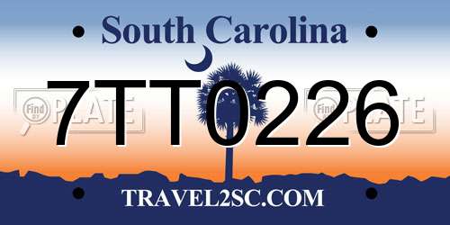 7TT0226 South Carolina License Plate