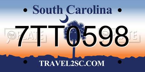 7TT0598 South Carolina License Plate