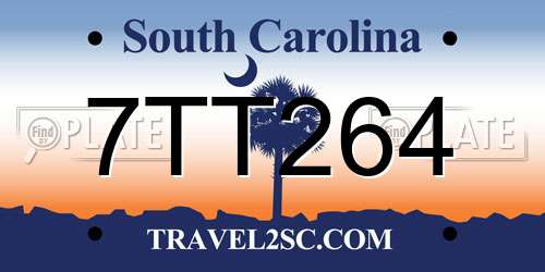 7TT264 South Carolina License Plate