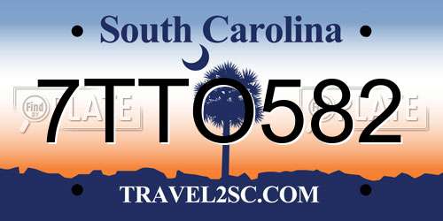 7TTO582 South Carolina License Plate