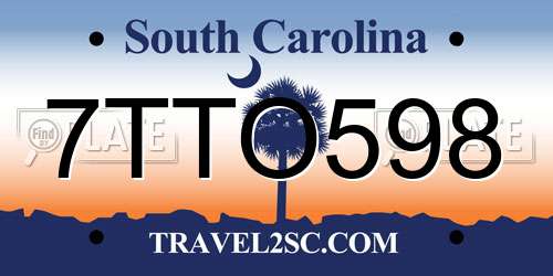 7TTO598 South Carolina License Plate