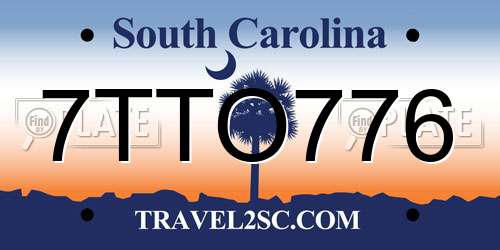 7TTO776 South Carolina License Plate