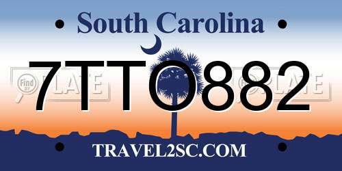 7TTO882 South Carolina License Plate