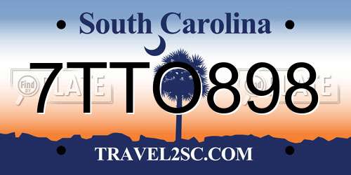 7TTO898 South Carolina License Plate