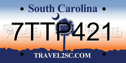 7TTP421 South Carolina License Plate