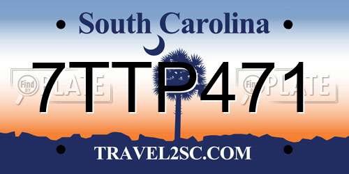 7TTP471 South Carolina License Plate