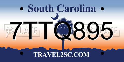 7TTQ895 South Carolina License Plate