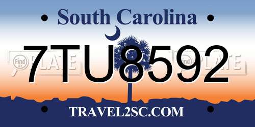 7TU8592 South Carolina License Plate