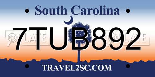 7TUB892 South Carolina License Plate