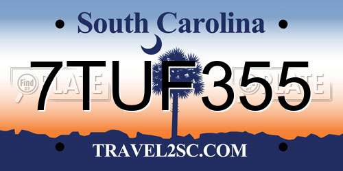7TUF355 South Carolina License Plate