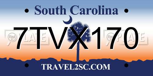 7TVX170 South Carolina License Plate